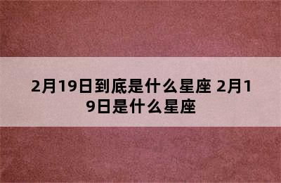 2月19日到底是什么星座 2月19日是什么星座